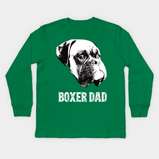 Boxer Dog Dad Kids Long Sleeve T-Shirt